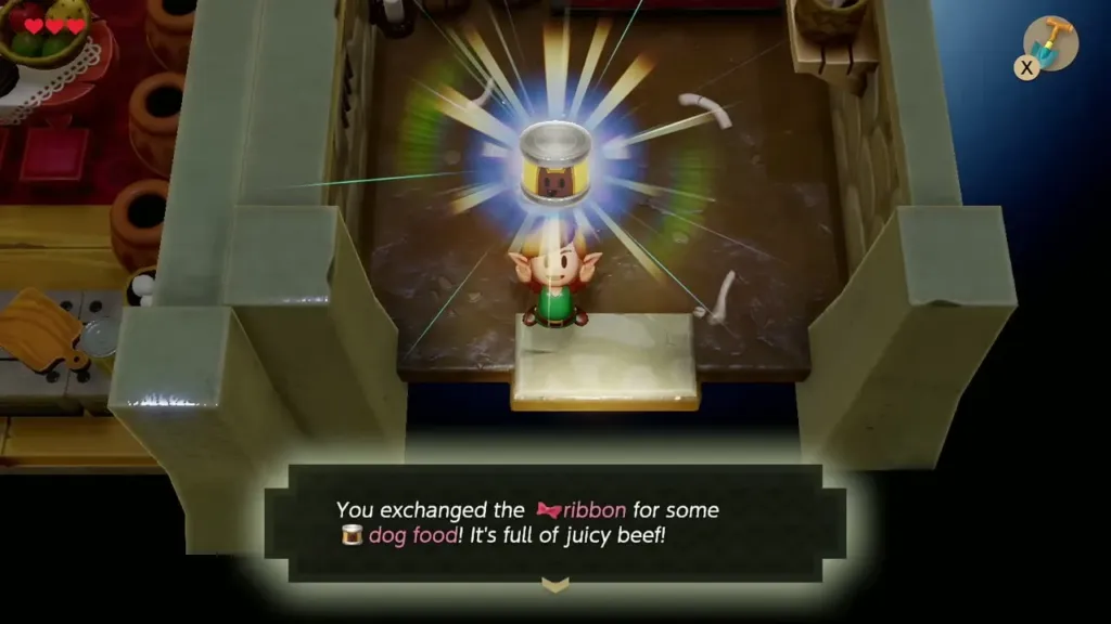 Link holding up the can of dog food from CiaoCiao Link holding up the can of dog food from CiaoCiao