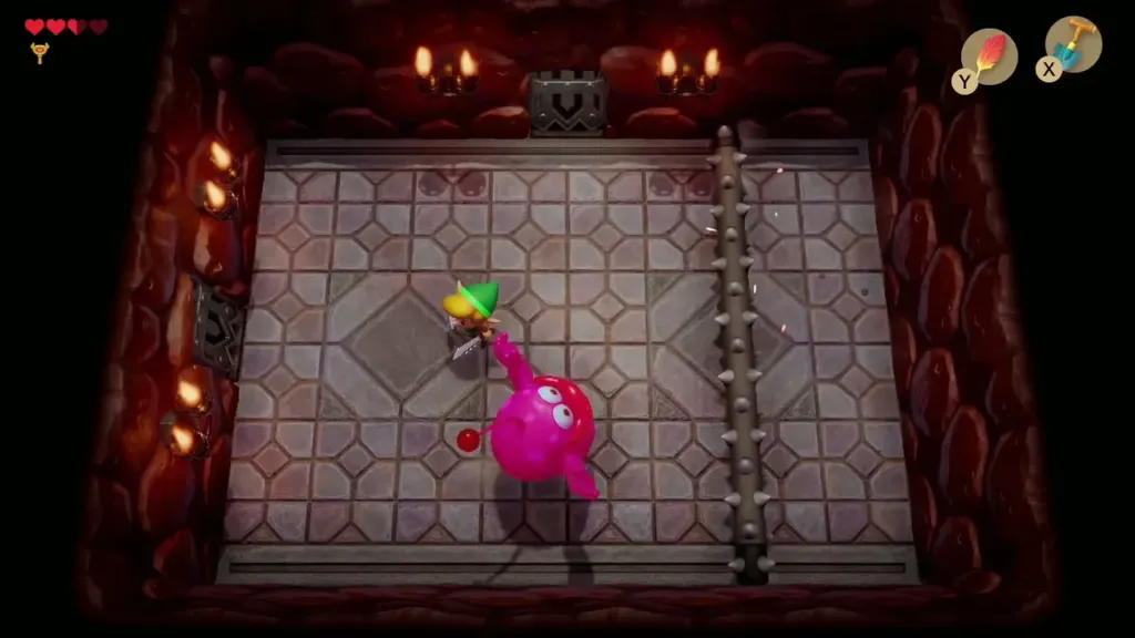 Link striking Rolling Bones with the Sword Link striking Rolling Bones with the Sword