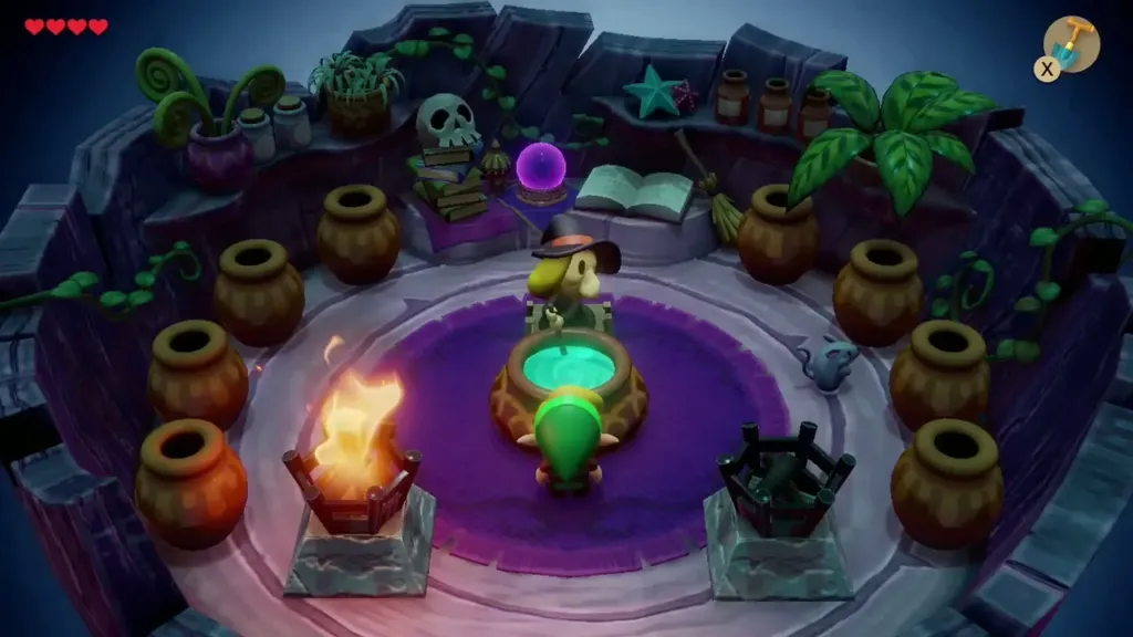 The Witch behind her bubbling cauldron in her hut The Witch behind her bubbling cauldron in her hut
