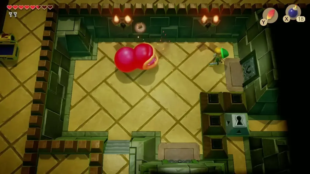 The last Dodongo Snake glowing red just before it bursts