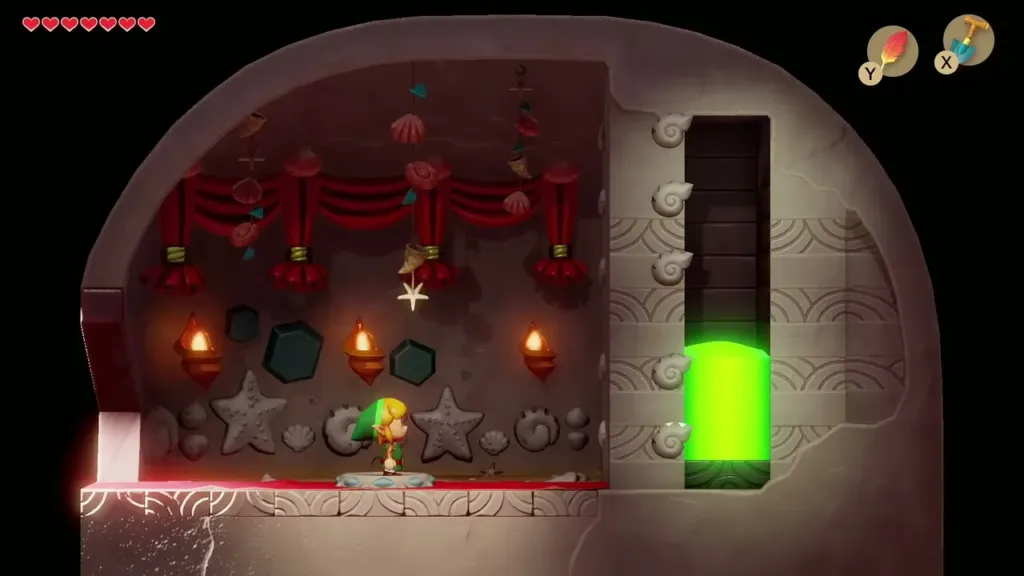 Link in the Seashell Mansion beside the filling seashell meter
