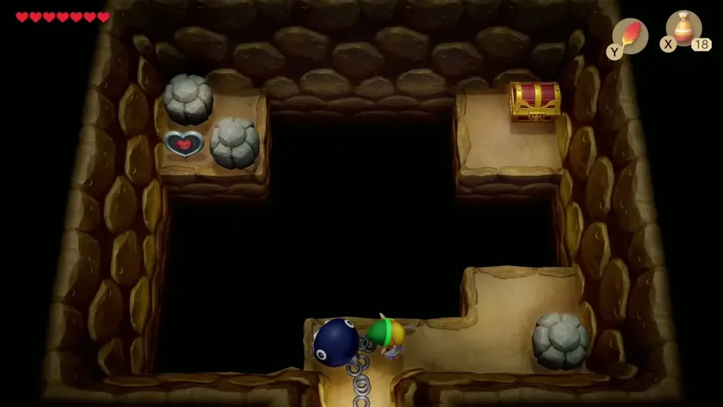 The pit cave next door with a chest across a gap that Link cannot reach yet