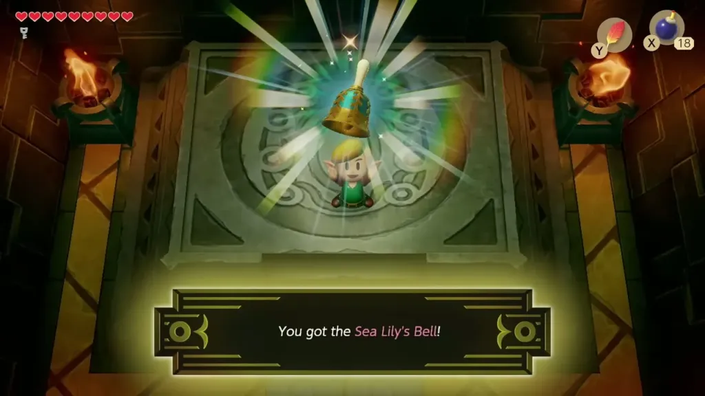 Link holding up the Sea Lily's Bell