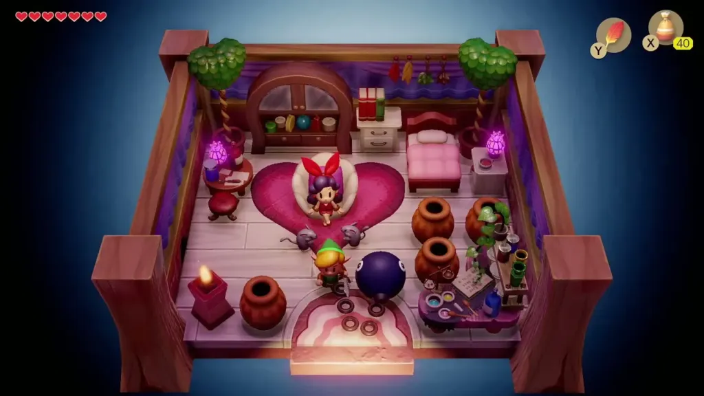 Inside Crazy Tracy's Health Spa with Tracy on her heart rug
