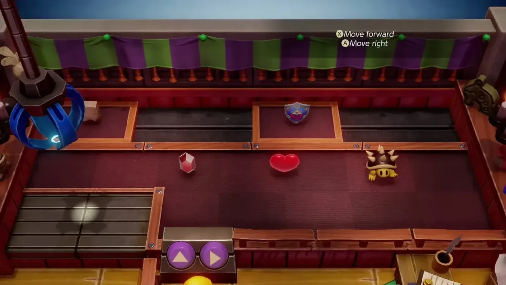 The Trendy Game claw machine with the heart, shield and prizes