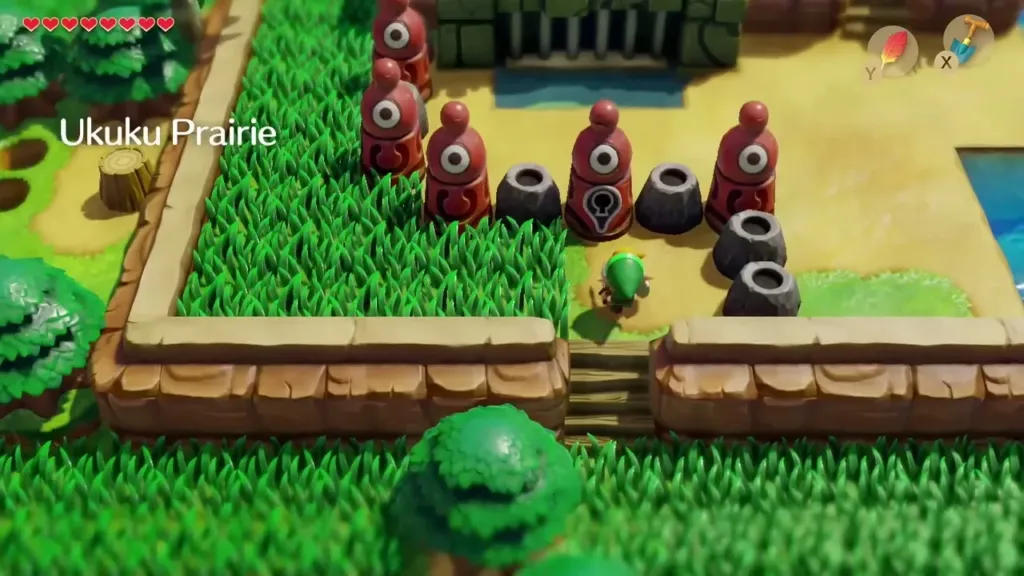 Link at the red statue gate in Ukuku Prairie