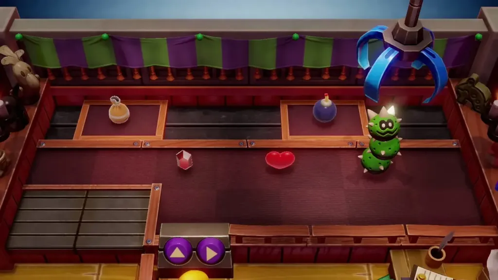 The Trendy Game crane claw lowering over the green Pokey figure