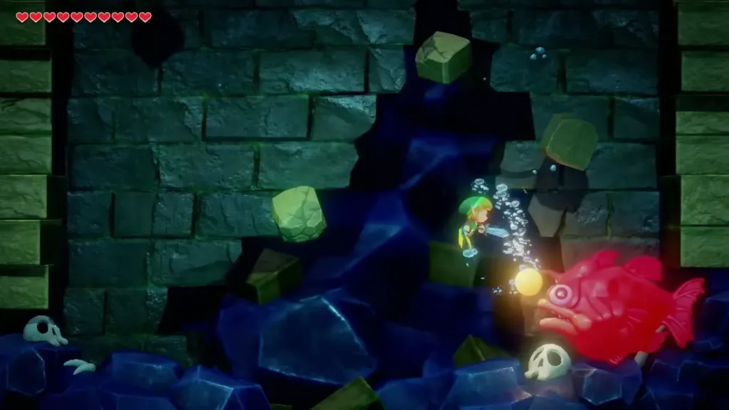 Rocks falling from the ceiling after the Angler Fish crashes into the wall Rocks falling from the ceiling after the Angler Fish crashes into the wall
