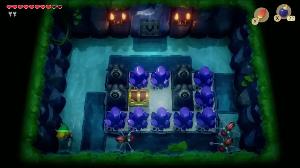 Blue crystal plants surrounding a chest in a flooded room Blue crystal plants surrounding a chest in a flooded room