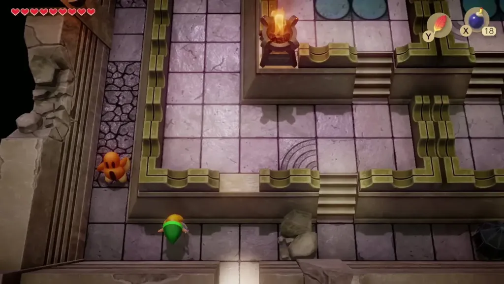 Link and an Arm-Mimic in the patterned-floor dream room Link and an Arm-Mimic in the patterned-floor dream room