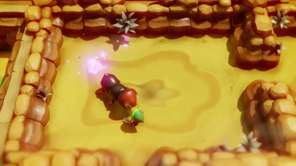 Link fighting the Lanmola in the sand pit Link fighting the Lanmola in the sand pit