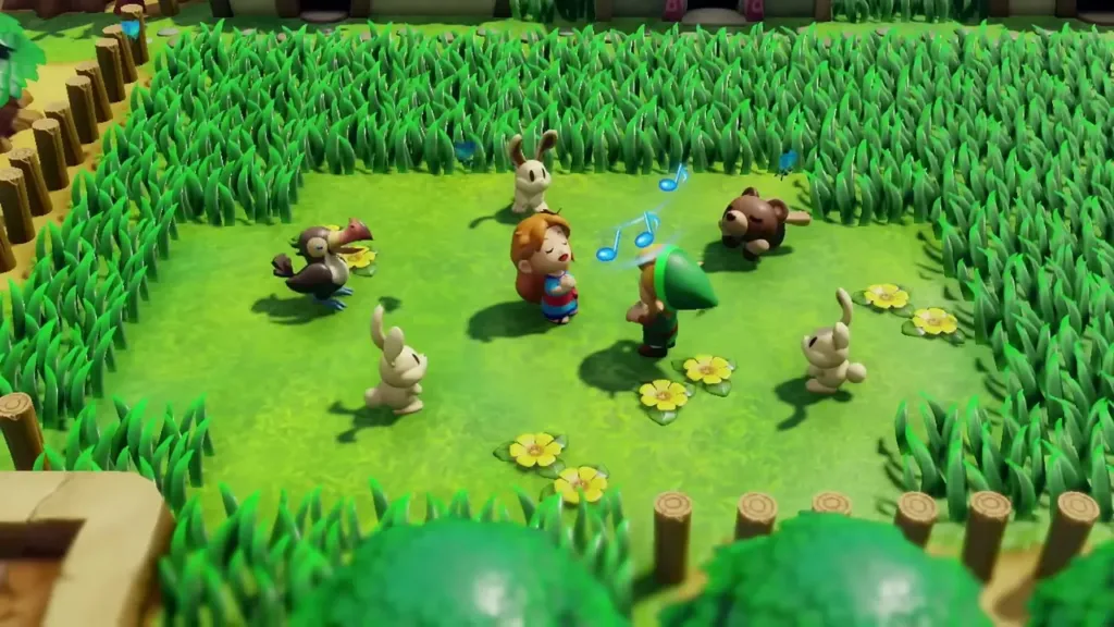 Marin singing in the fenced meadow as animals gather around Marin singing in the fenced meadow as animals gather around