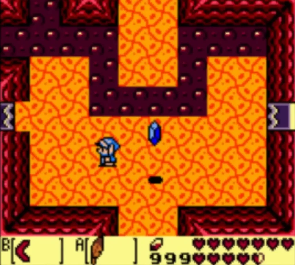 A red Vire bat in the lava room ahead of Link