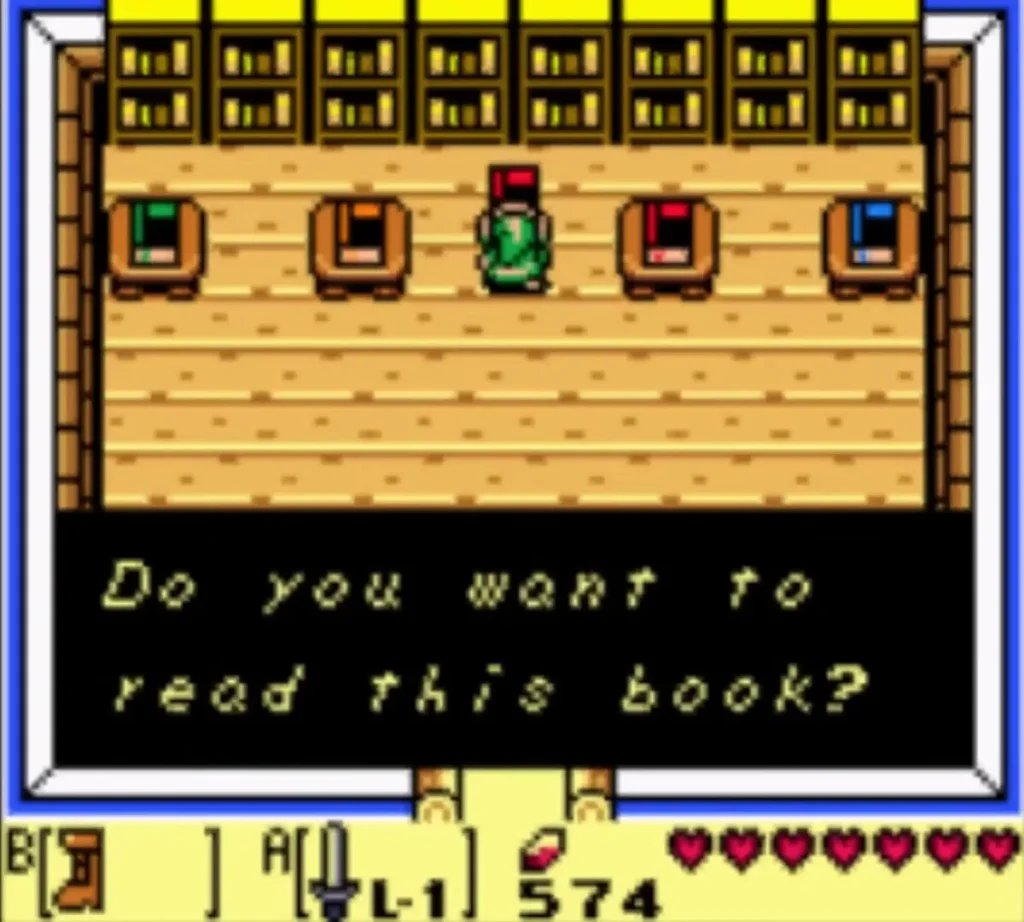 The Mabe Village library bookshelves with the prompt Do you want to read this book on screen The Mabe Village library bookshelves with the prompt Do you want to read this book on screen