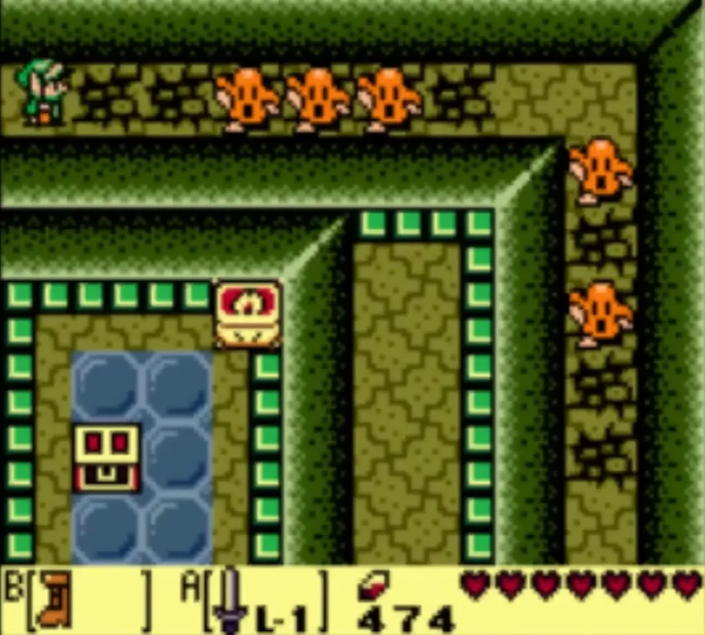 A row of orange Arm-Mimics lined up along the top passage of the Dream Shrine A row of orange Arm-Mimics lined up along the top passage of the Dream Shrine