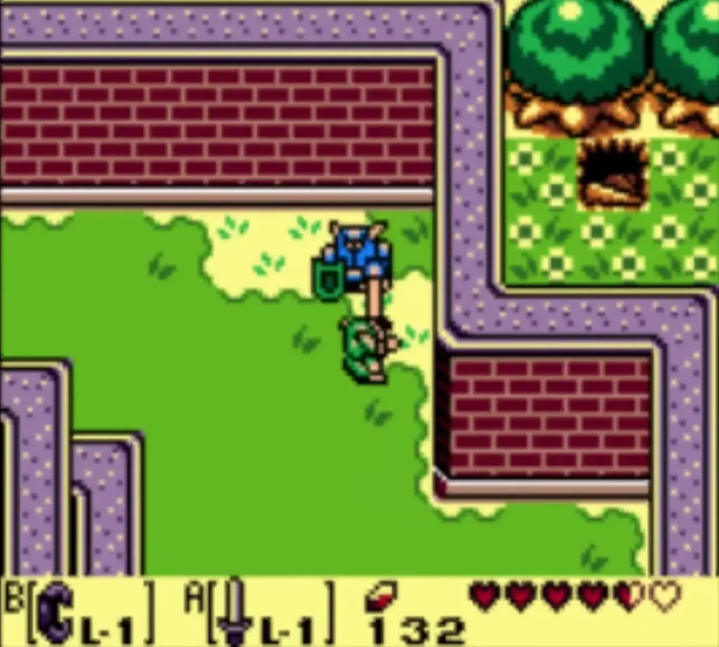 A blue Darknut with a shield beside the Kanalet Castle wall, with Link nearby A blue Darknut with a shield beside the Kanalet Castle wall, with Link nearby