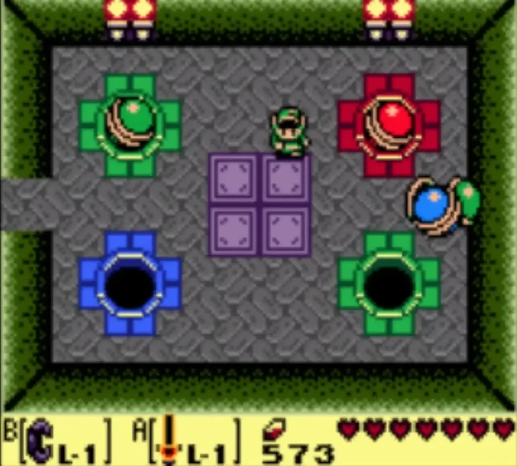 A Green Orb Monster resting in a green hole of the orb room A Green Orb Monster resting in a green hole of the orb room