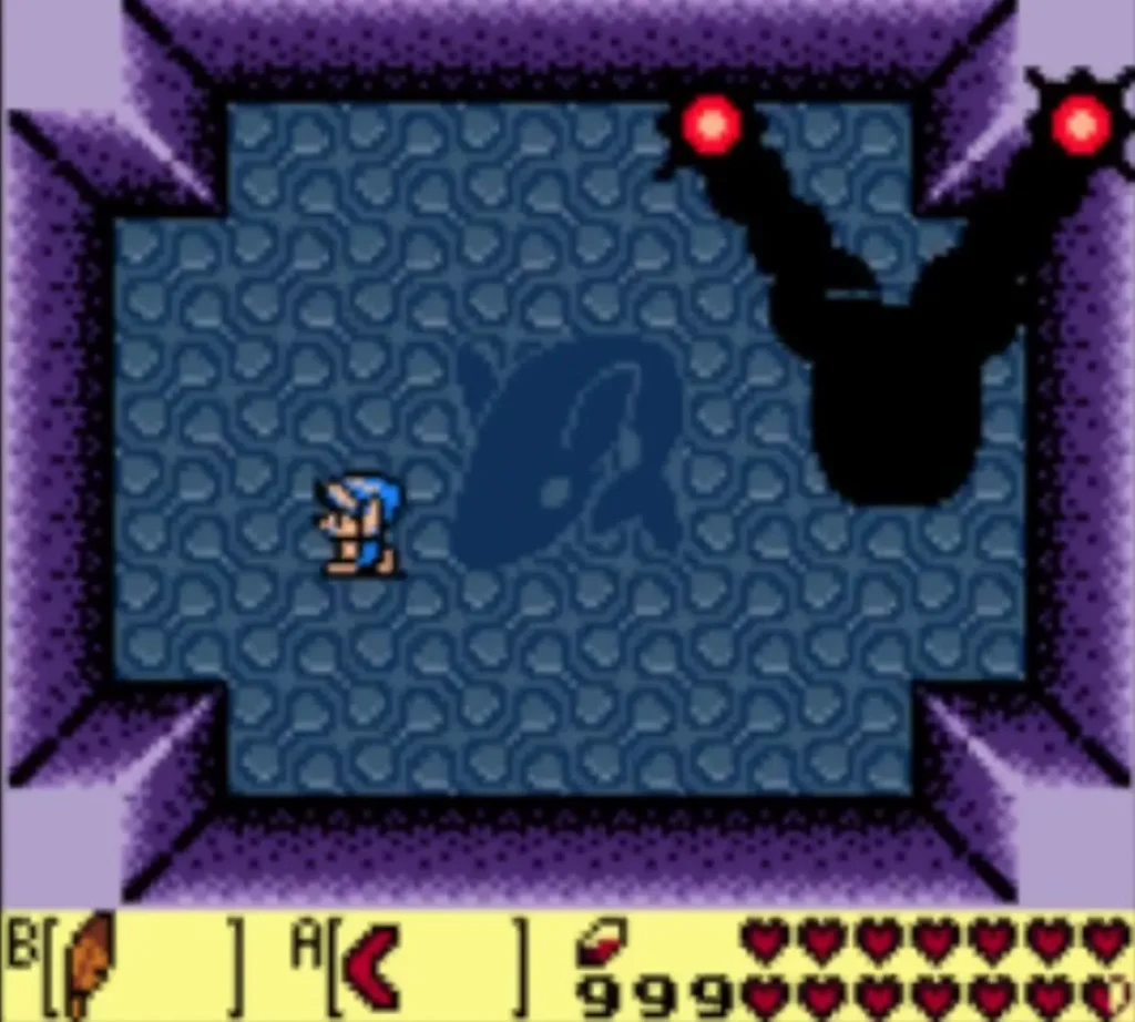 Dark worm shadow with red balls at its ends stretching across the dream room Dark worm shadow with red balls at its ends stretching across the dream room