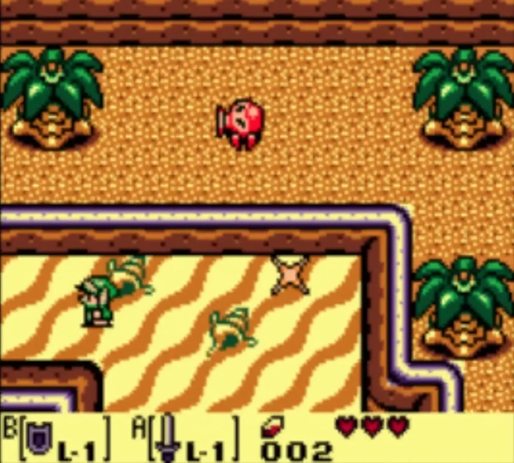 A Leever surfacing in the sand next to Link on the beach A Leever surfacing in the sand next to Link on the beach