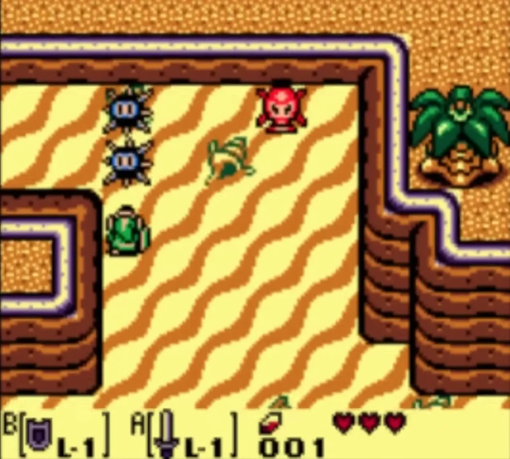 A Leever on the sand of the beach beside Sea Urchins with Link at the left A Leever on the sand of the beach beside Sea Urchins with Link at the left