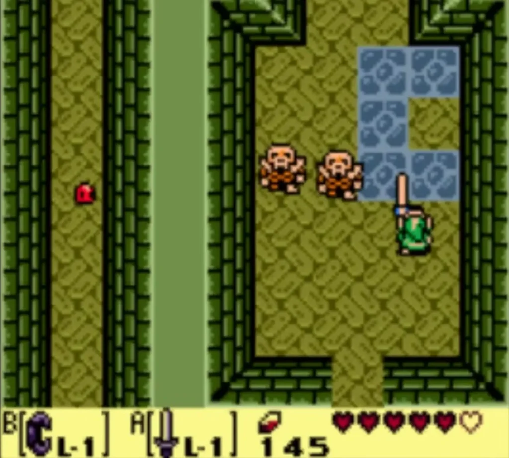 A pair of Pairodds side by side in the Key Cavern with Link's Sword upraised A pair of Pairodds side by side in the Key Cavern with Link's Sword upraised