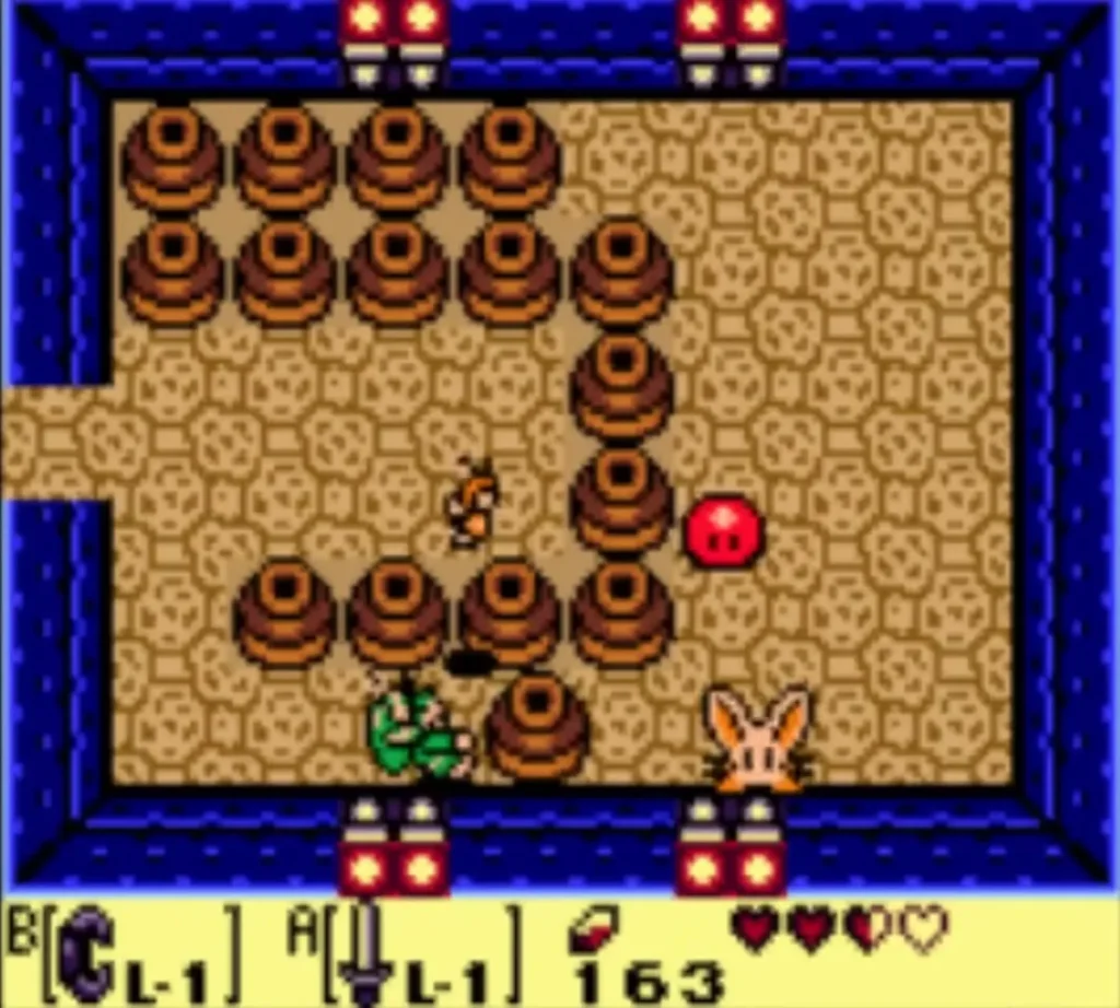 A Pols Voice rabbit and a red Zol among the pots in the room beyond the east door A Pols Voice rabbit and a red Zol among the pots in the room beyond the east door
