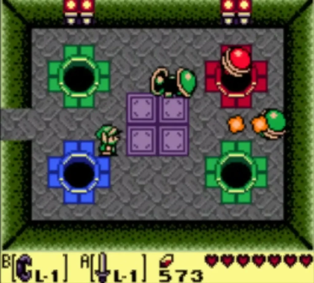 The Red Orb Monster resting on the red hole of the orb room The Red Orb Monster resting on the red hole of the orb room