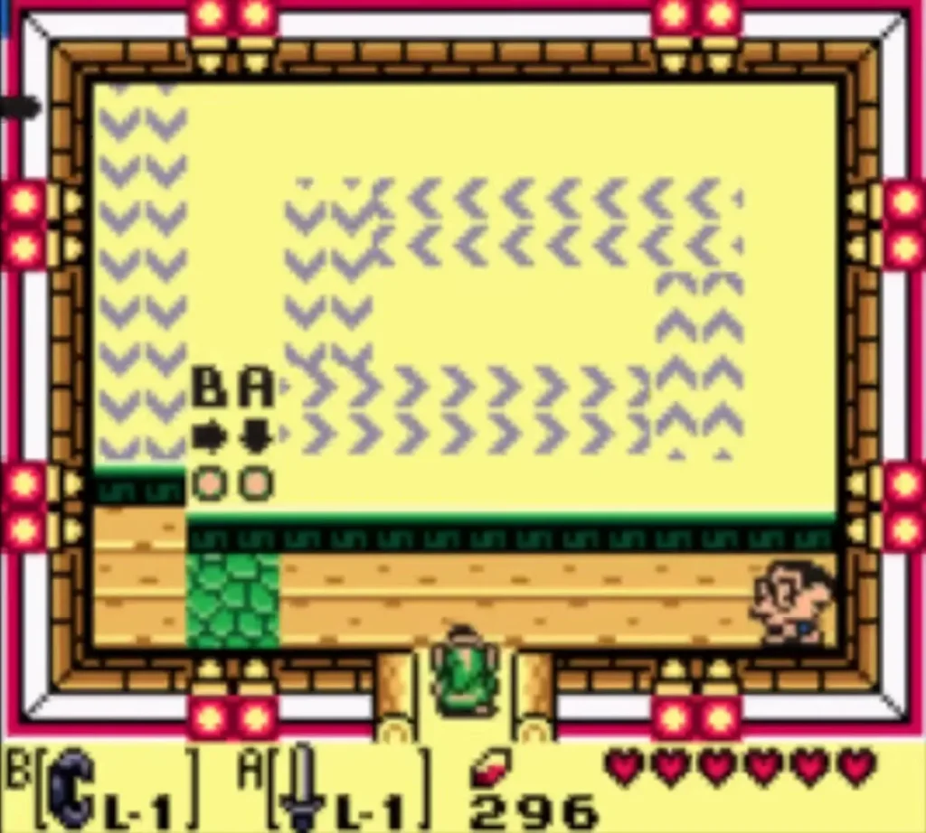Trendy Game crane room with the B and A control hints at the left side of the screen