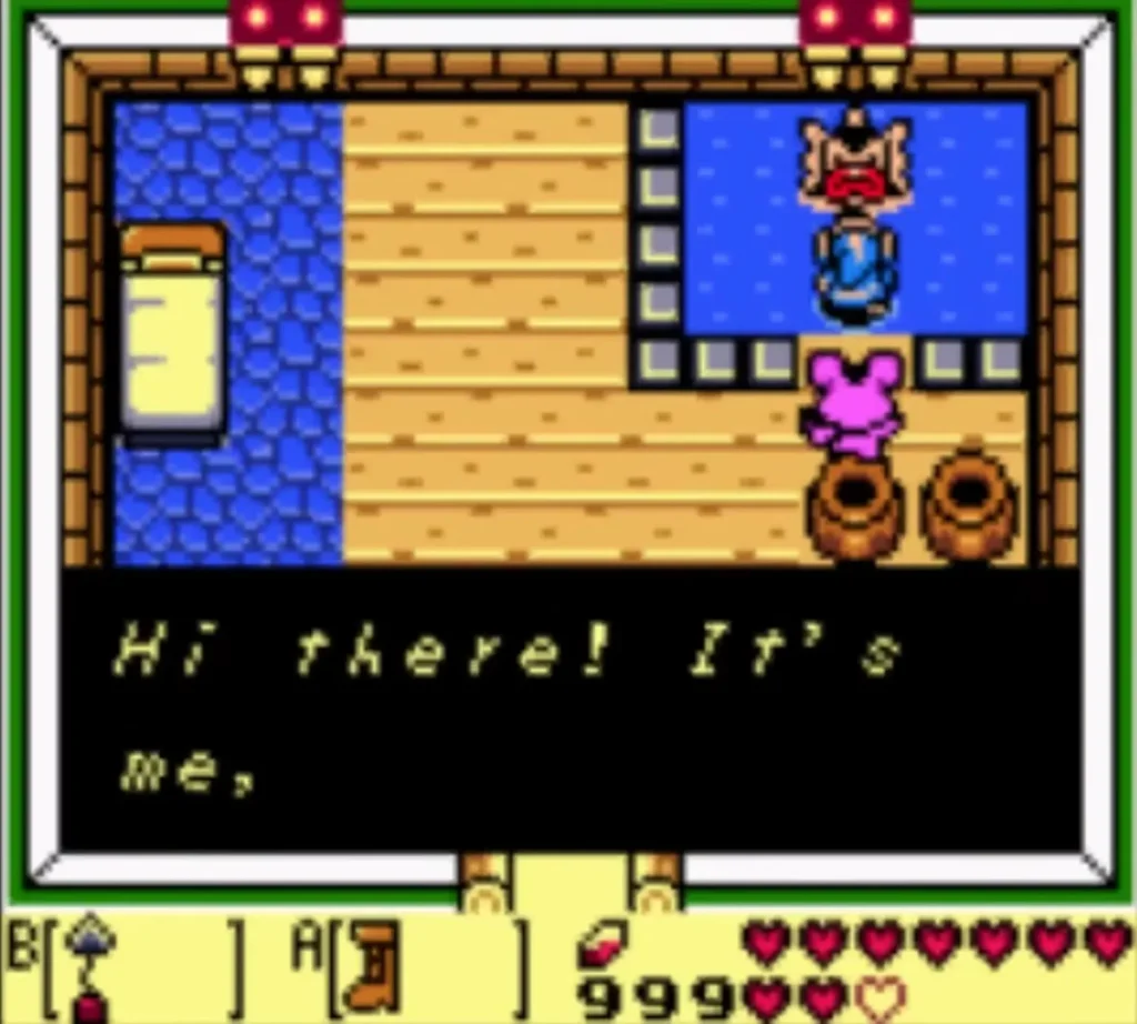 A Zora in the upper-right Animal Village house speaks to Link A Zora in the upper-right Animal Village house speaks to Link