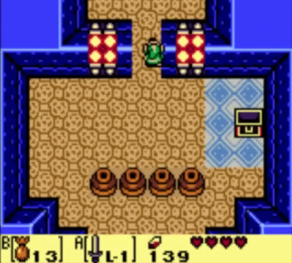 The Compass chest in the room with the blue tiles and the pots The Compass chest in the room with the blue tiles and the pots