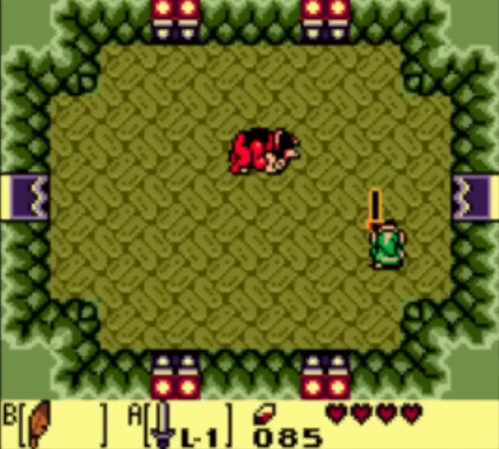 King Moblin lying stunned on the floor of the Hideout room after crashing into the wall King Moblin lying stunned on the floor of the Hideout room after crashing into the wall