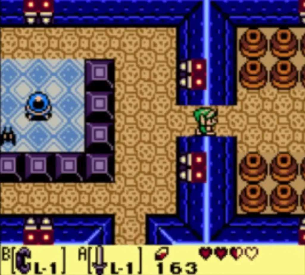 Pols Voice rabbits in the pot room beyond the east door, with a red enemy among the stacked pots Pols Voice rabbits in the pot room beyond the east door, with a red enemy among the stacked pots