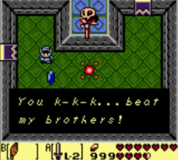Grim Creeper in its niche taunting Link with the message you beat my brothers Grim Creeper in its niche taunting Link with the message you beat my brothers