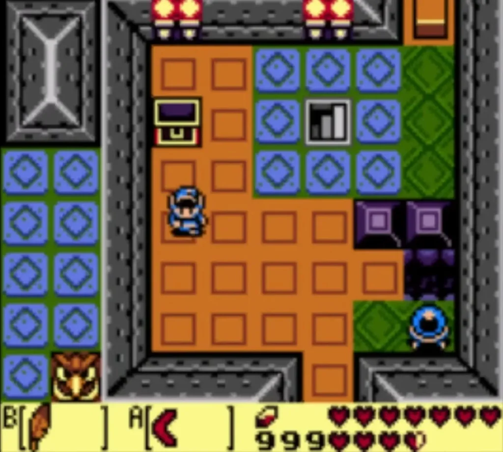 Link beside the opened chest in the crystal-block room of Eagles Tower Link beside the opened chest in the crystal-block room of Eagles Tower