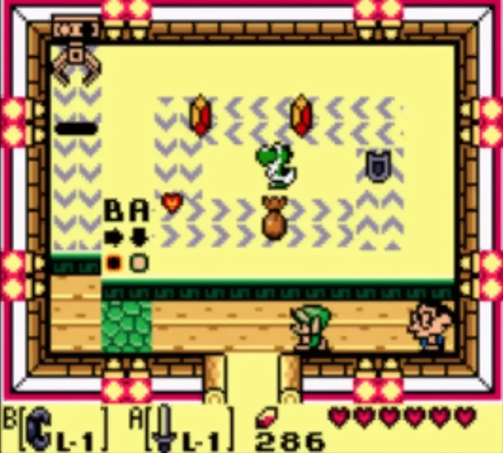 Trendy Game room with the crane claw, a Yoshi Doll prize and the instruction panel on screen Trendy Game room with the crane claw, a Yoshi Doll prize and the instruction panel on screen