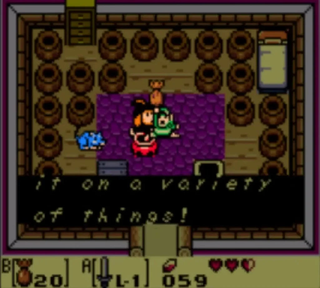 The Witch's message box reading on a variety of things! is fully typed in her hut as the pouch fills The Witch's message box reading on a variety of things! is fully typed in her hut as the pouch fills