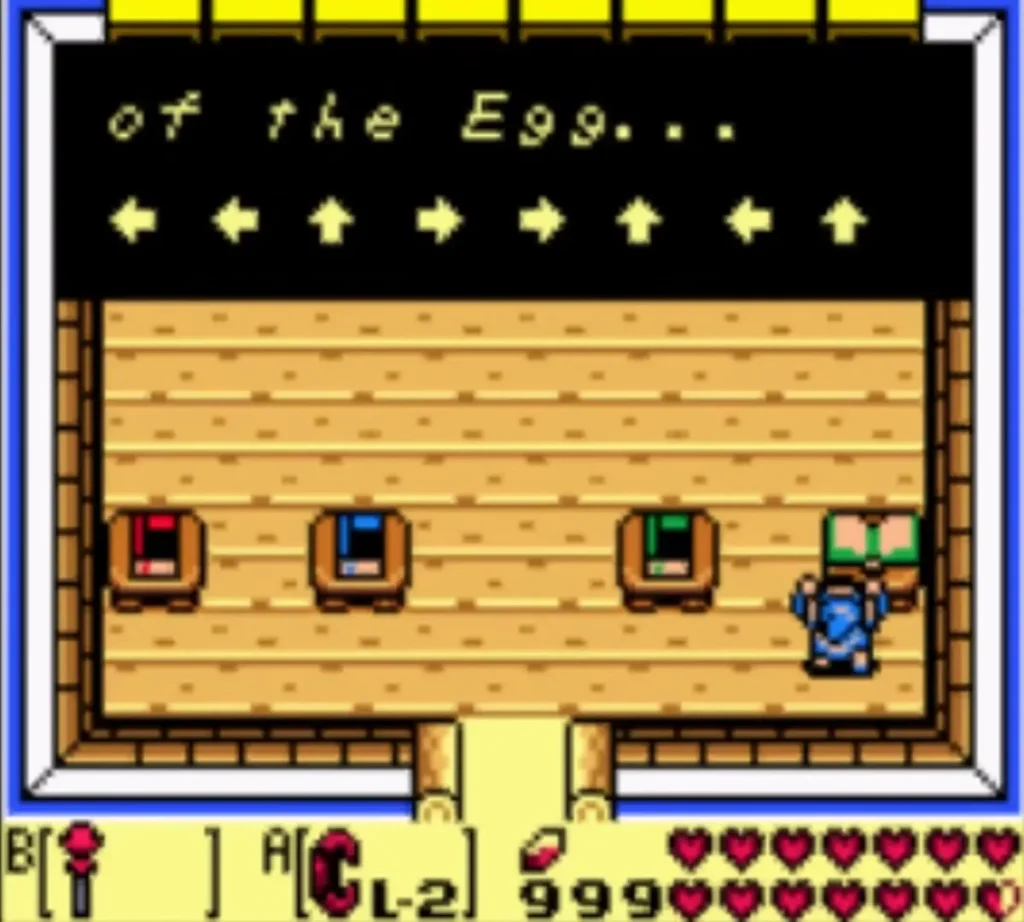 The row of arrows in the library book that gives the maze exits for the Egg The row of arrows in the library book that gives the maze exits for the Egg