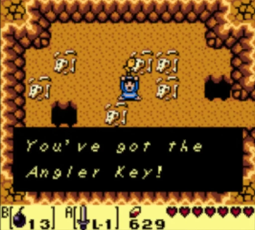 Link among skulls with the You've got the Angler Key message box on screen. Link among skulls with the You've got the Angler Key message box on screen.