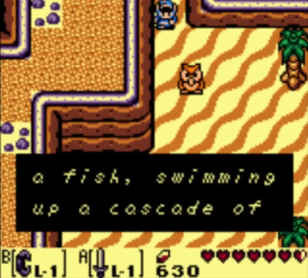 The desert owl statue says a fish swims up a cascade of water The desert owl statue says a fish swims up a cascade of water