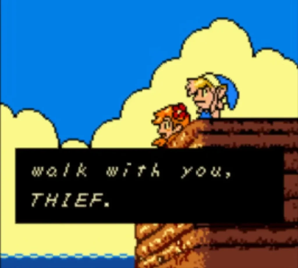 Marin on the cliff edge saying this is her first walk with Link Marin on the cliff edge saying this is her first walk with Link