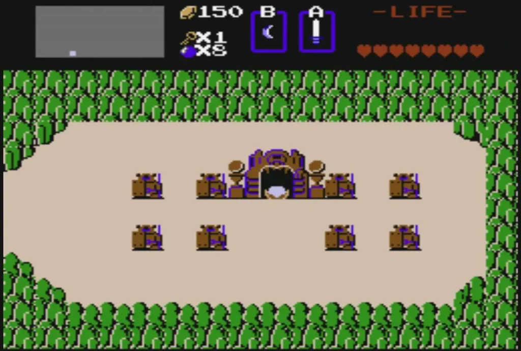 Link entering the stair cave that leads down into Level 3 Link entering the stair cave that leads down into Level 3