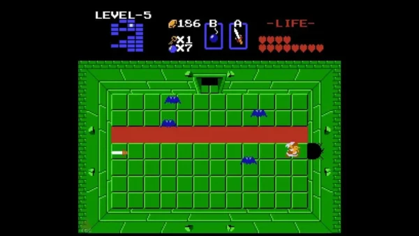 Level 5 room with the right wall opened by a bomb