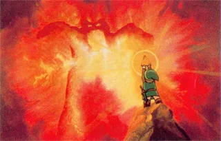 Link holding the Triforce, official key art Link holding the Triforce, official key art