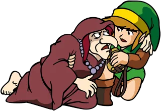 Link and Impa, official artwork Link and Impa, official artwork