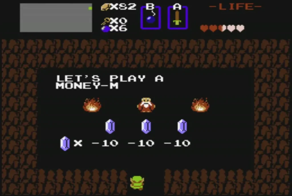 Money-making game cave with the three rupee bets listed at minus 10 rupees each