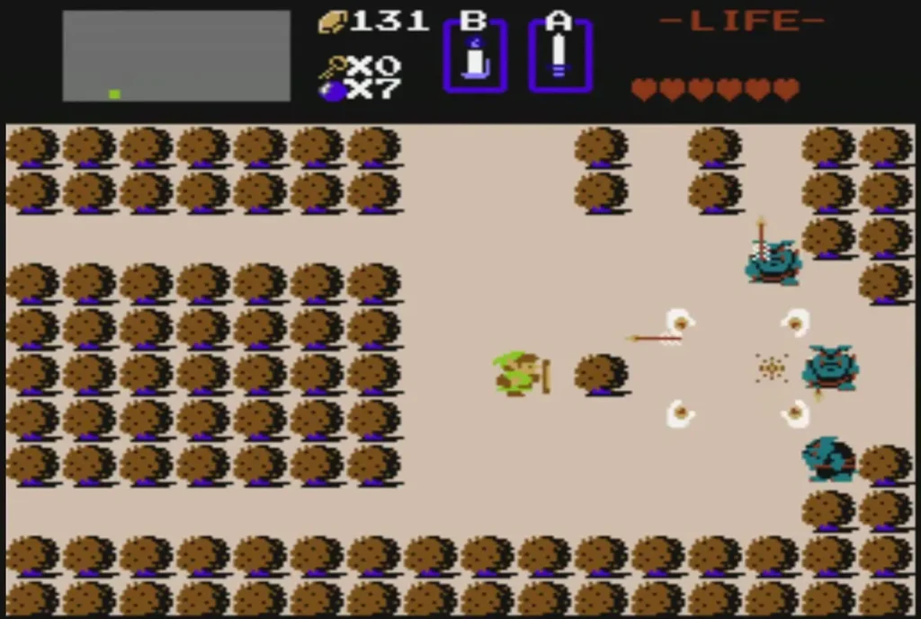 Link on the rock field holding the blue candle in the B slot Link on the rock field holding the blue candle in the B slot