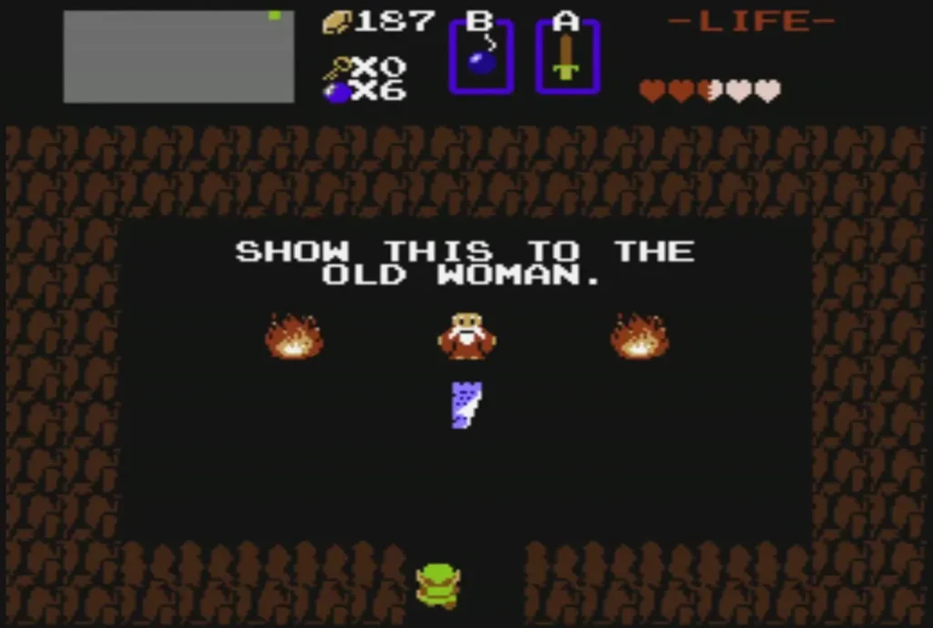 Old man's blue Letter in a cave with the message to show the old woman