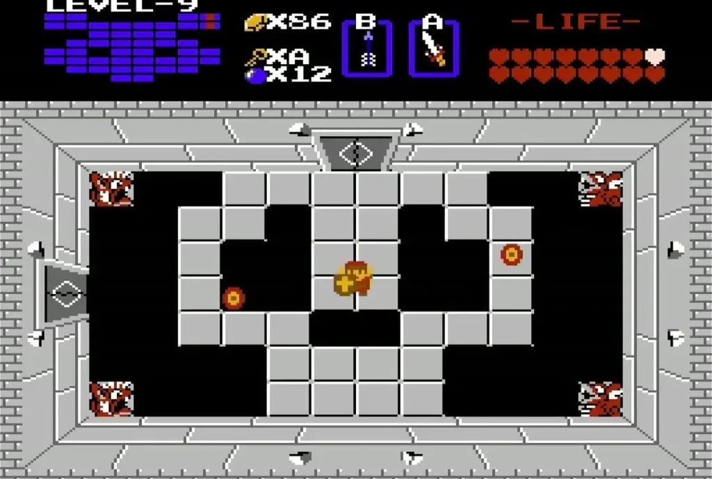 Ganon in the Level 9 boss room with orange fireballs Ganon in the Level 9 boss room with orange fireballs