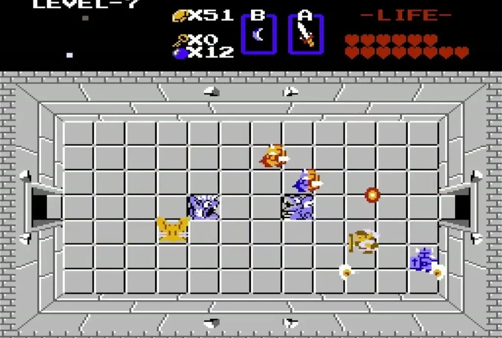 Link fighting Darknuts in a Level 7 room Link fighting Darknuts in a Level 7 room