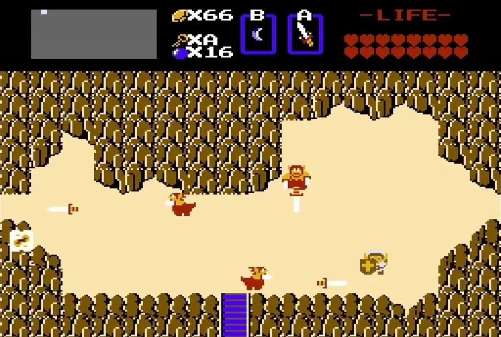 Purple cave entrance on the overworld in the far north-west, the way into Level 9 Purple cave entrance on the overworld in the far north-west, the way into Level 9